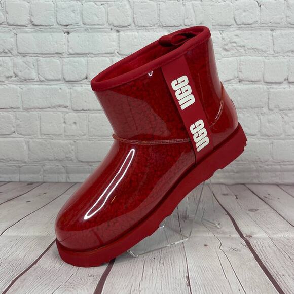 Ugg Classic Samba Red Mini Clear Waterproof Boots Women’s Size 6 (S/N 1112386K) - Picture 4 of 10